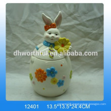 Easter series ceramic storage tank with rabbit design